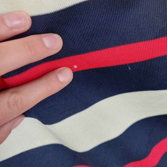 Vintage 1960s R&K Originals Red Blue Striped Knit Boucle Jacket - Picture 5 of 8